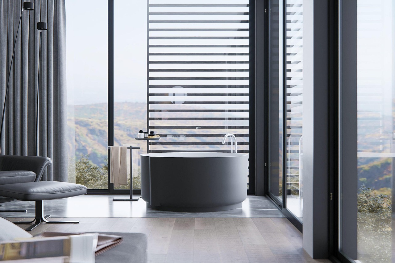 Conception estivale lumineuse pour salle de bain. Conception estivale lumineuse pour salle de bain.